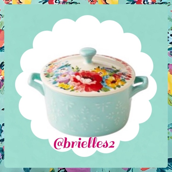 The Pioneer Woman Other - 🎁 New The Pioneer Woman 14.6oz Miniature Casserole Dish with Lid, Floral Teal